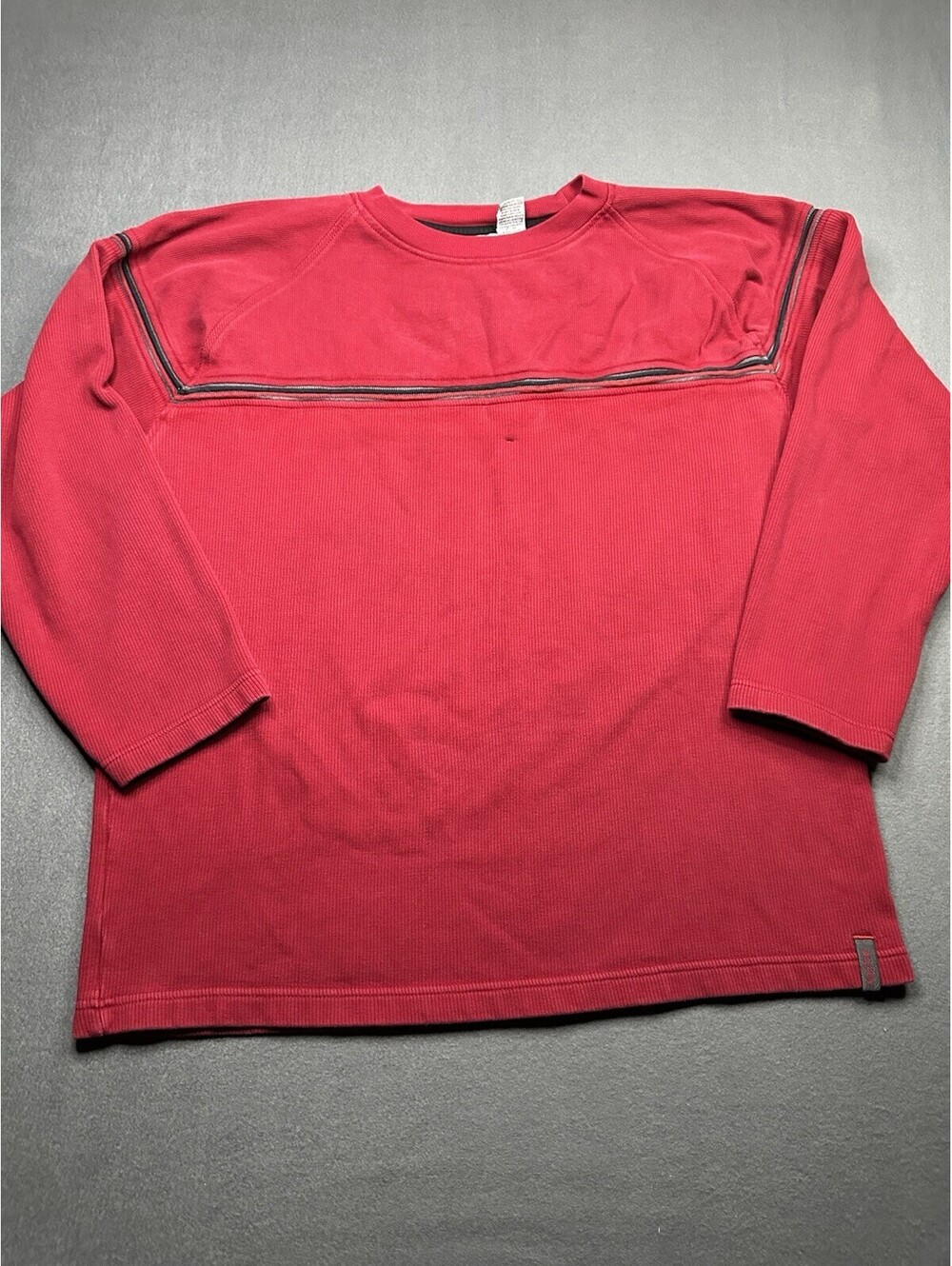 Vintage Point Zero Y2K Striped Sweatshirt Men's L Red Pullover Skater